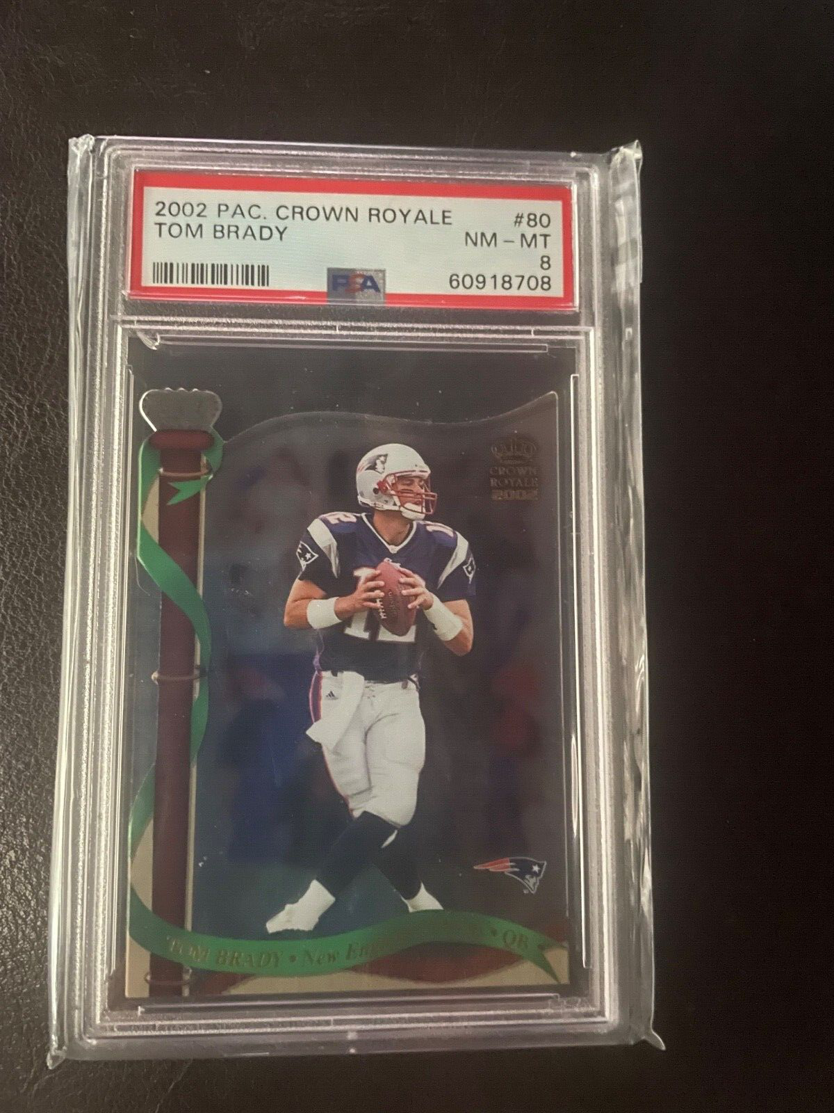 2002 PAC Crown Royale Tom Brady #80 PSA Graded 8