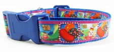Candy Crush dog collar handmade adjustable buckle collar 1" wide or leash