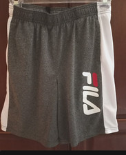 Fila Boy's Shorts Dark Gray w/White stripe Size Large 14-16 EUC