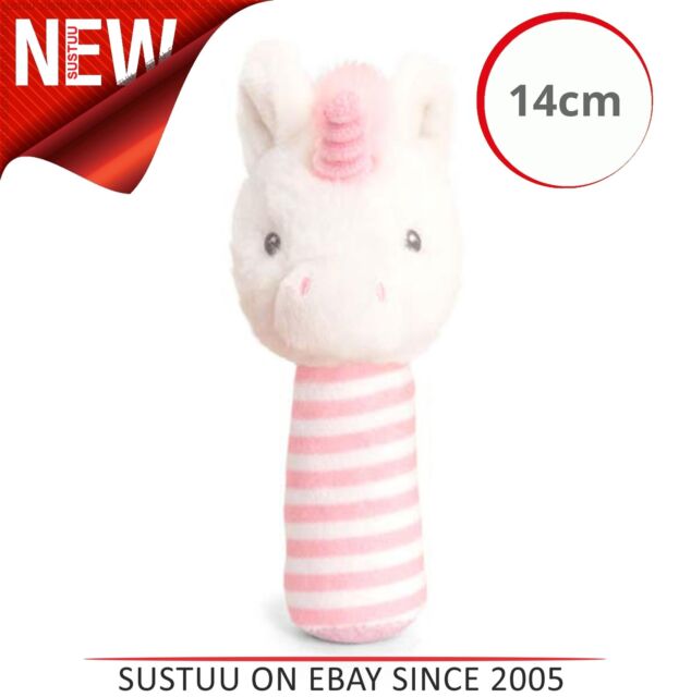 Keel Toys Keeleco Rattle Stick│Kid&#039;s Soft Toy│Twinkle Unicorn Likeness│Pink│14cm
