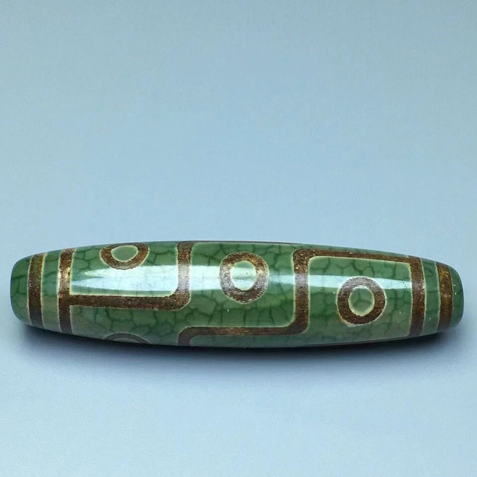 Collar Colgante Cuentas Dzi Verde Tibetano Tres Seis Nueve Ojos Ágata Cornalina Piedra Foto 2 de 4