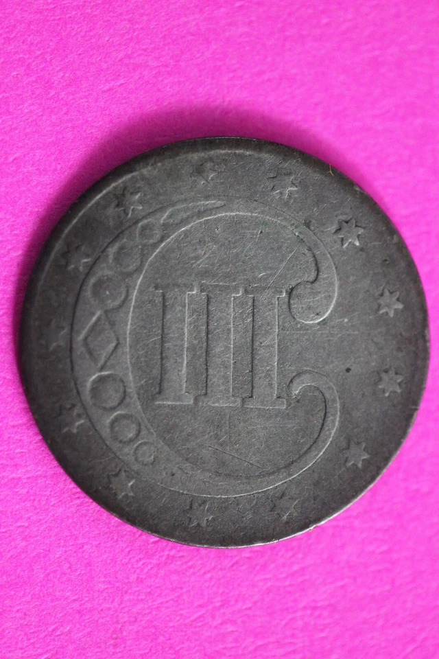 1853 Trime 3 Three Cent Silver Dime Exact Coin Shown In Pics Key Date 62 - Image 2 of 3