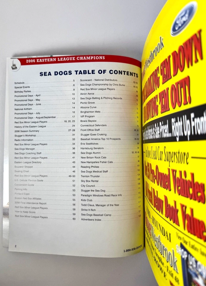 Portland Sea Dogs 2007 Program, 2006 Eastern League Champions - Image 3 of 4