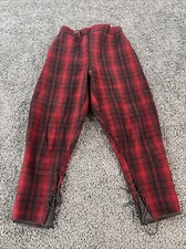 Vintage 1940  s Woolrich Buffalo Plaid Hunting Pants Breeches Size 31x28