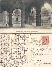 BERGAMO LIBRARY PORTICOS IN AN IMAGE OF THE EARLY 900 - N.49581