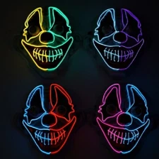 Light-Up Evil Clown Mask - Purge - Costume Accessory - One Size - 4 Colors