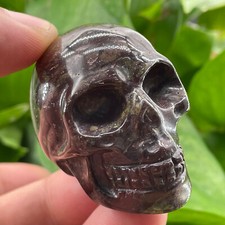2" Natural Dragón Sangre Piedra Cuarzo Cristal Calavera Tallada Calavera Reiki Sanación