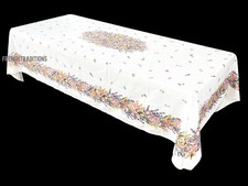 French Provencal Cotton Tablecloth Flowers 59X 98 Roses Lavender Made France