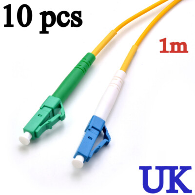 10 x LC/APC M - LC/UPC M Singlemode Simplex LWL Patchkabel Kabel 1m