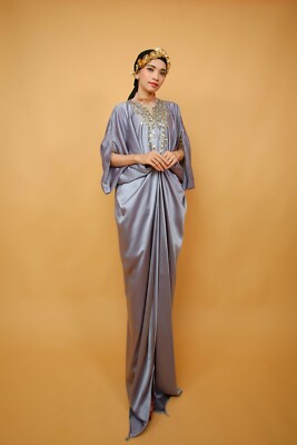 gray dress for women, long dress, beach wedding guest dress, graduation  dress | eBay