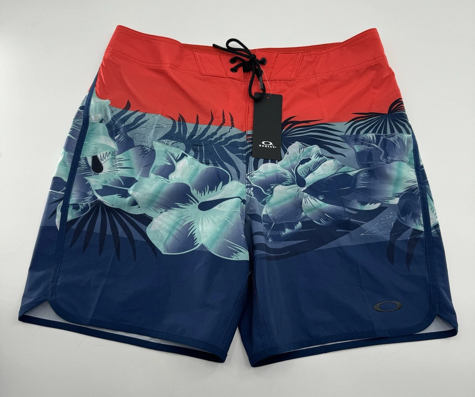 Board Shorts Oakley Swim Trunk Flower Block Seamless 19''Size 33 NEW Beach Surf