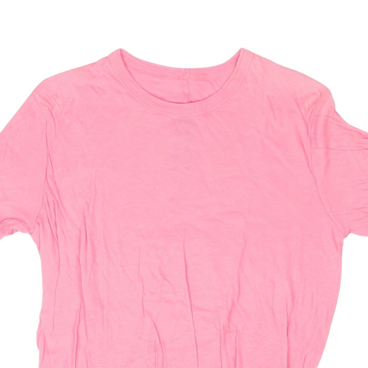 Tシャツ・カットソー RICK OWENS Women Tunic Tops RO01D2250BH13 PINK NWT RICK OWENS Pop Pink Double Cotton Short Sleeve T-Shirt