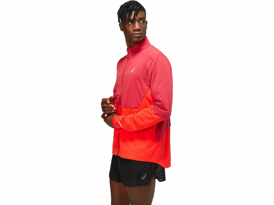Asics Men's VENTILATE JACKET Running Training Lightweight Jacket Red 2011A785 - Image 3 of 4