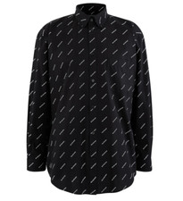 Balenciaga Black White All Over Logo Long Sle...
