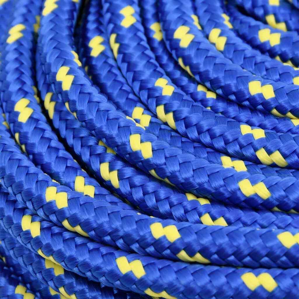 Corde De Bateau En Polypropylène – 10 Mm X 25 M, Bleue, Résistante Aux Intempéries – Parfaite Pour L'amarrage Et Le Camping