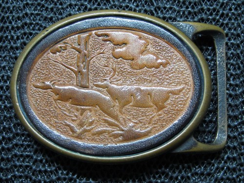 TECH ETHER X COLONIAL LEATHER DEER LEATHER BRASS HIPPIE BUCKLE! VINTAGE! RARE!