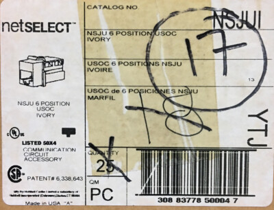 PACK OF 2] NSJUI HUBW JACK NSJ 6-POSITION USOC EI | eBay