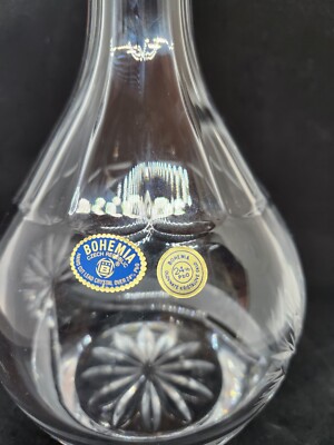 Czech Republic TOM Bohemia Hand Cut Lead CRYSTAL DECANTER / CRUET