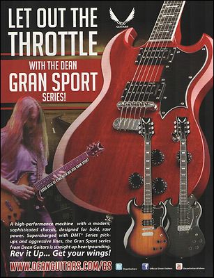 Dean Gran Sport DMT USA Series guitar ad with Eddie Veliz of Kyng advertisement