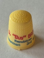 LD Bus Brown Republican Thimble Vintage Souvenir Collectible