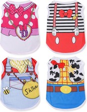 4 PACK Summer Shirts for Small Dogs: Stretchy Mesh Fabric w/cute Patterns