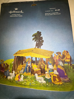 Vtg Hallmark Cardboard Party FOLD OUT NATIVITY DECORATION USED LOOK AT PHOTOS