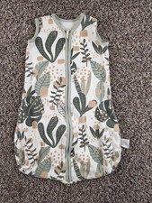 Yoofoss Baby Sz 0-6M Sleep Sack Green White Leaf Print Unisex