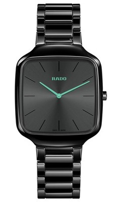 RADO New True Square Thinline R27054152 Black Ceramic Men's Watch New in Box