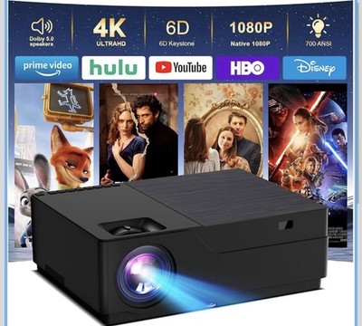 M18 projector with wifi and bluetooth,Movie Projector for Bedroom Celling Campin