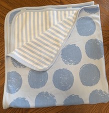 Gymboree 2019 Blue Large Polka Dot Stripe Baby Blanket Security Lovey