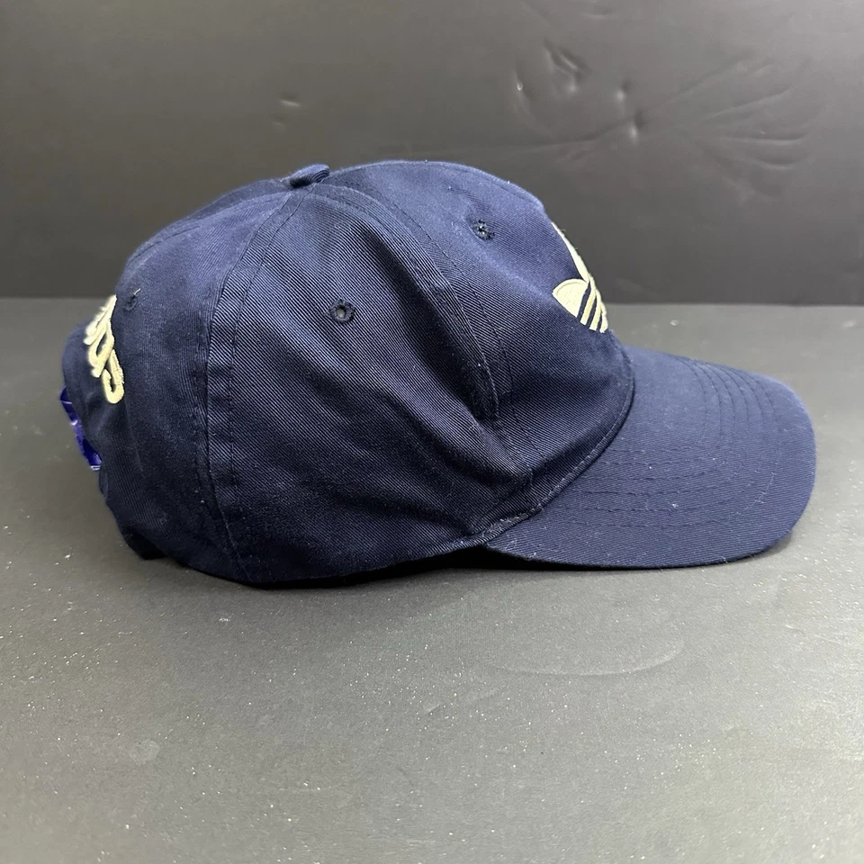 Vintage Adidas Hat Mens Snapback White Navy Cap Trefoil Blockhead Spell Out 90s - Image 4 of 4