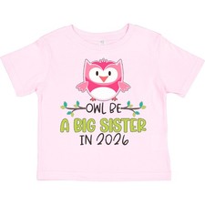 Inktastic Owl Be A Big SIster In 2026 Toddler T-Shirt New Years Kids Future Girl
