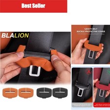 BLALION 2Pcs Silicone Car Seat Belt Buckle Cover Anti-Scratch Protector