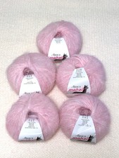 5 Knäuel x 25g Alpaka Mohair Garn : Mohair + Alpaka + Acryl : hellrosa