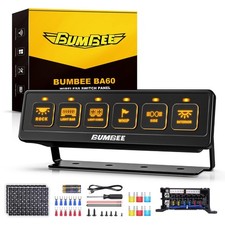 6 Gang Wireless Switch Panel - Multi-Function Toggle Switches, 80A Relay Box, Wa