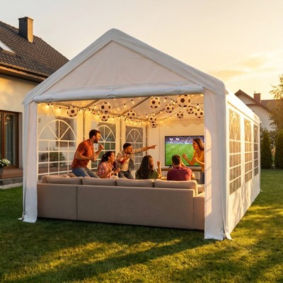 Gartenpavillon 3x6 m Partyzelt Pavilon Gartenzelt Zelt für Party Hochzeit Grill