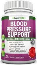 Blood Pressure Support Supplement - 13 Herbs & Vitamins - with Hawthorn, Hibiscu
