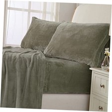 Ultra Soft Micro Fleece Sheets Set with Extra Queen U.S. Standard Fog Taupe