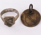 Saber Sword WW1 Ring war period WWI Battlefield artifact Military Badge Set Art