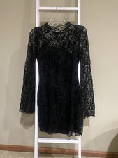 Forever 21 Black Lace Long Sleeve Dress size M- #13