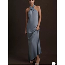 BHLDN Dress Ruby Halter Maxi in Dusty Blue