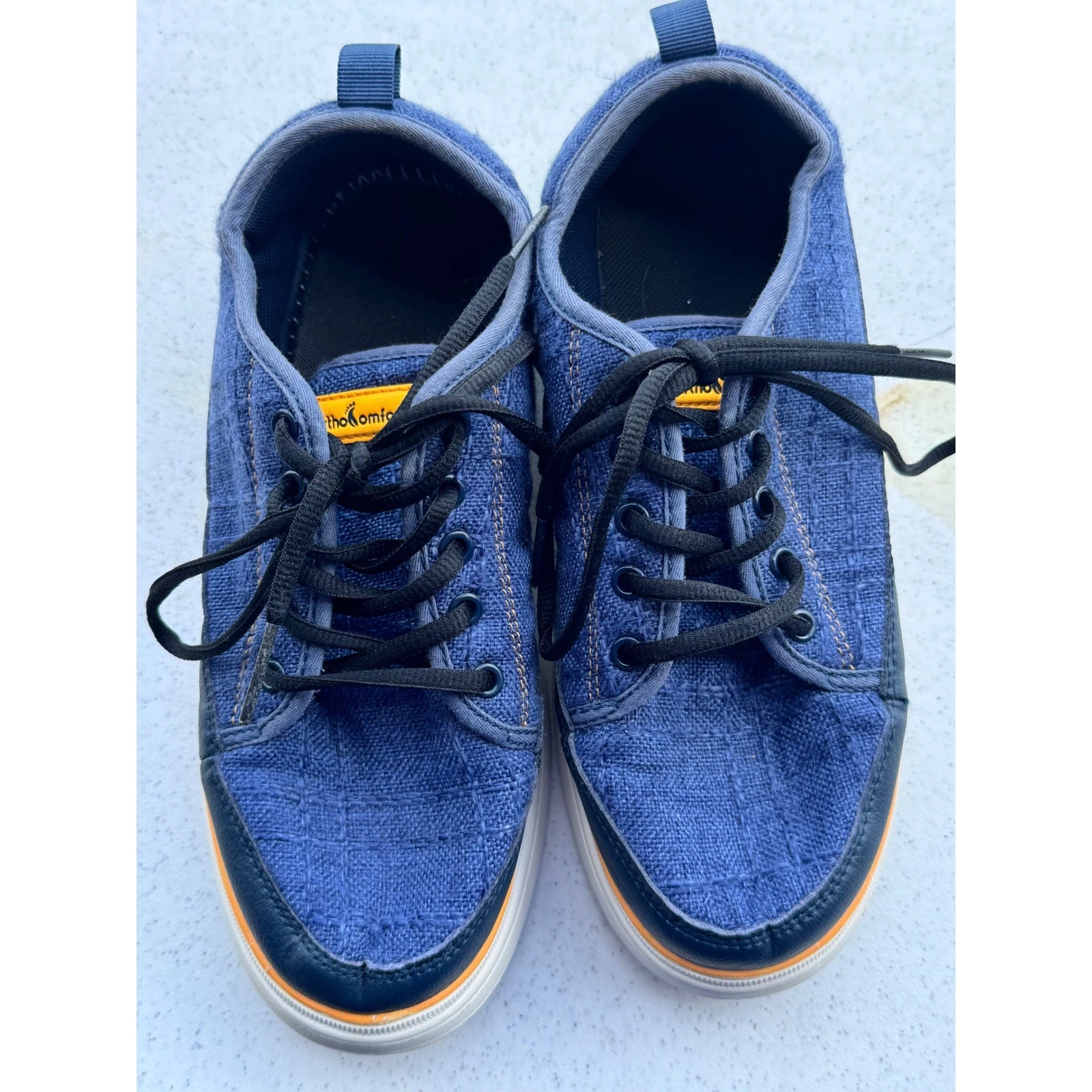 OrthoComfoot Blue Canvas Orthopedic Walking Sneakers Shoes 21SG01 US 8.5 EU 39