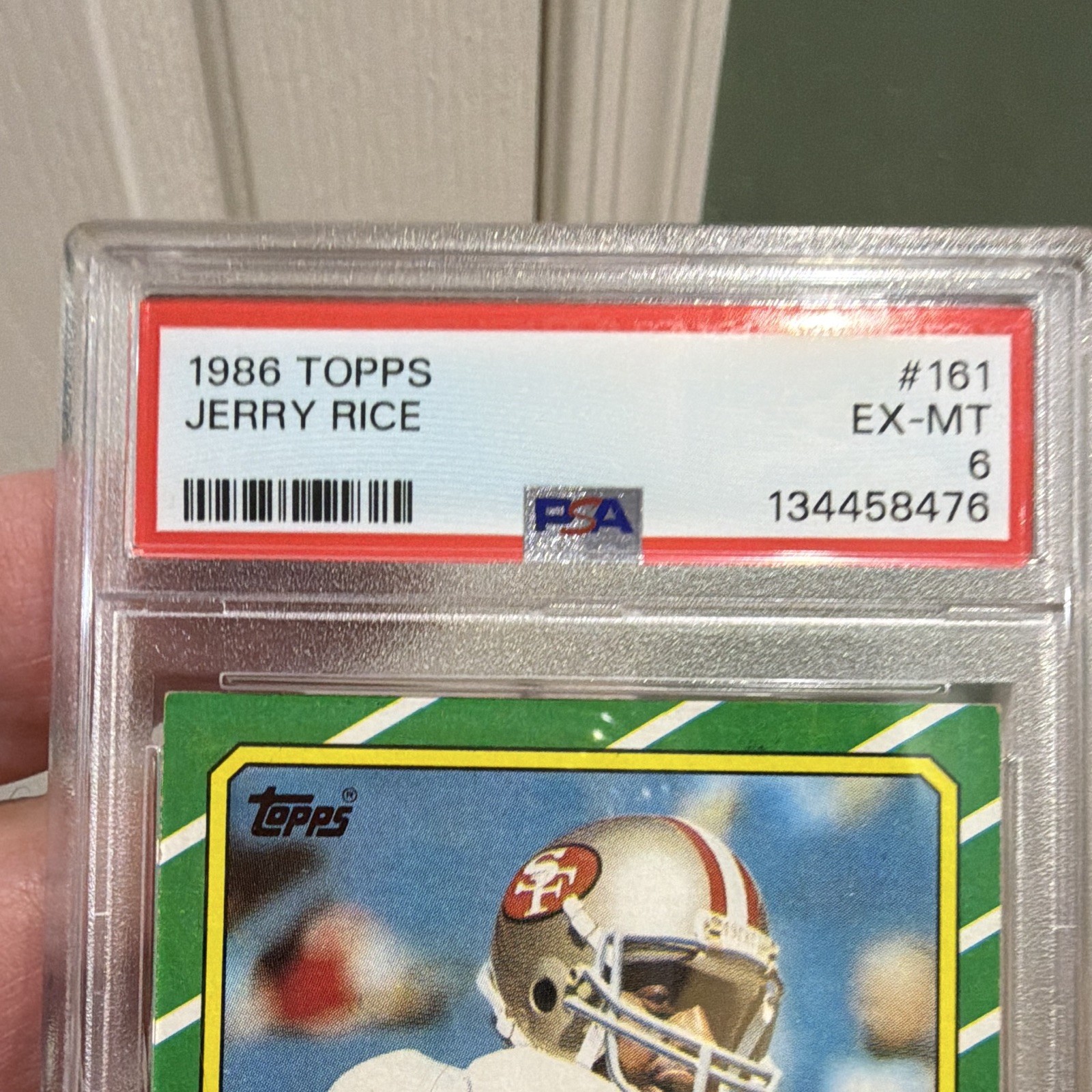 Topps 1986 Jerry Rice Rookie #161 C* Copyright Line 49ers PSA Graded 134458476 view 3