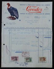 LEMBEKE Invoice 1953 CONDOR Speculoos Biscuits illustrated letterhead 126