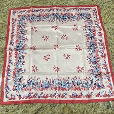 Vintage Scarf Pink Floral Square Made in Italy 100 Polyester 26x26 Square