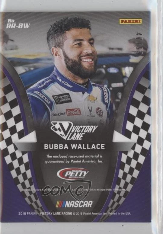 2018 Panini Victory Lane Race Ready Materials Green /99 Bubba Wallace #RR-BW - Image 2 of 2
