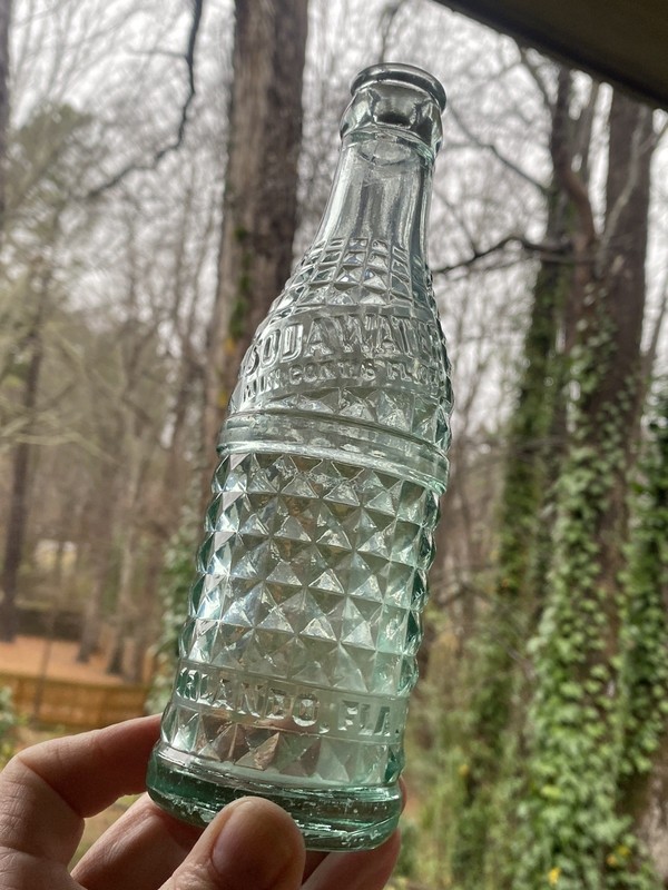 RARE NICE VINTAGE 1920's ART DECO CHERO COLA SODA WATER BOTTLE ORLANDO FLORIDA