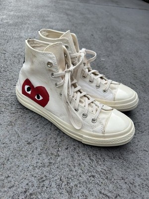 Converse Chuck Taylor  x Comme des Garcons Play White High Top CDG 10 M/ 12 W