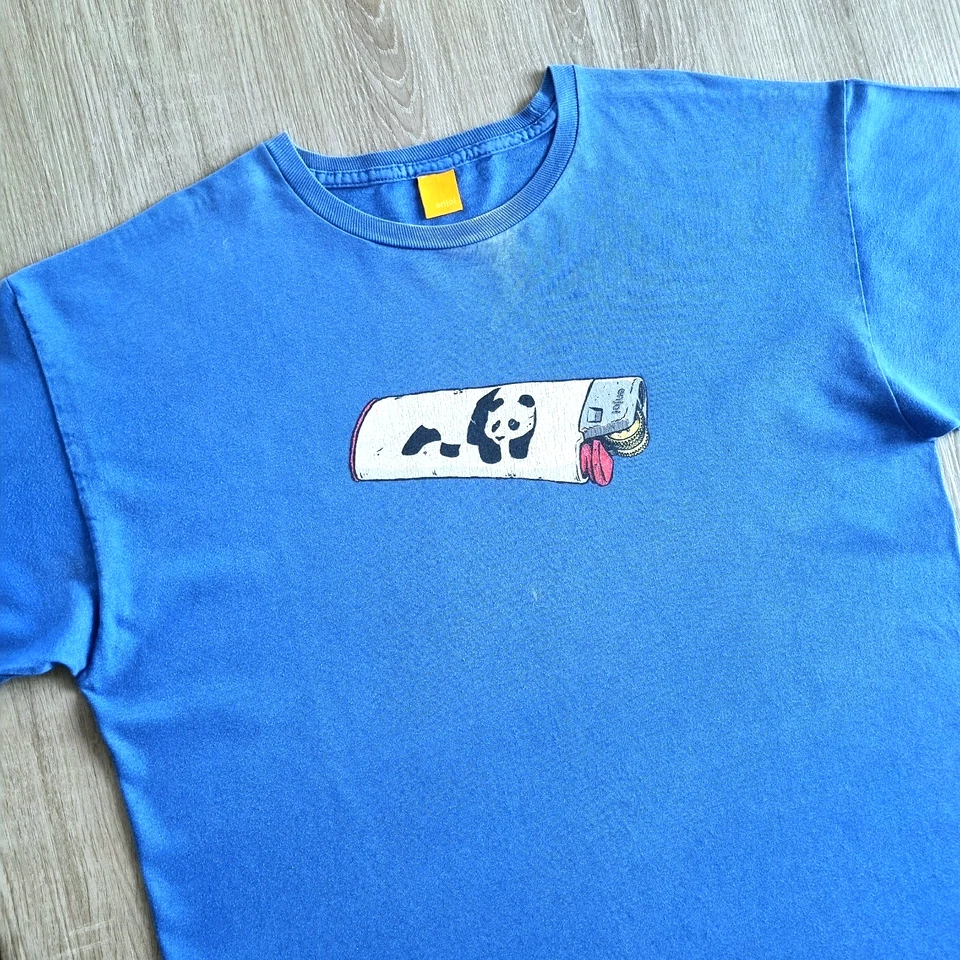 Vintage ENJOI Skateboard Shirt L Skate Bic Lighter Smoke Zippo Panda Cartoon Pop - Image 2 of 4