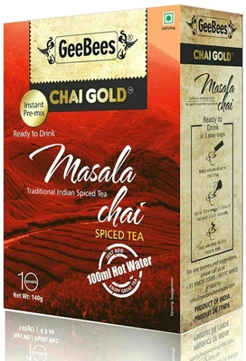 Geebees Chai Gold Instant Premix Masala Tea Sweetened - 140 grammes - Photo 1/3